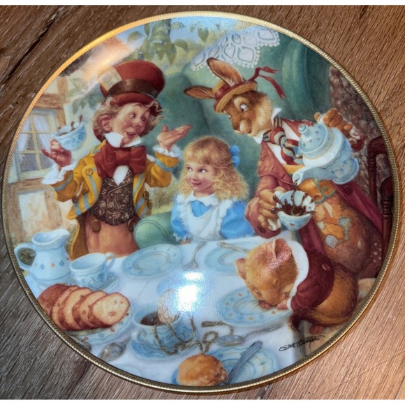 Alice in Wonderland Mad Tea Party Bradford Exchange Collector Plate - Picture 1 of 3